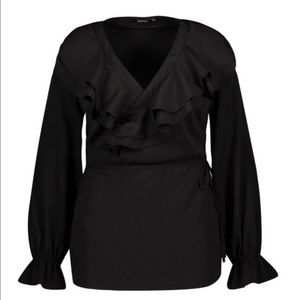 Ruffle Wrap Blouse